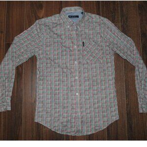 Original Ben Sherman Button Down Long Sleeve Plaid Shirt Small Chest 38", Cotton